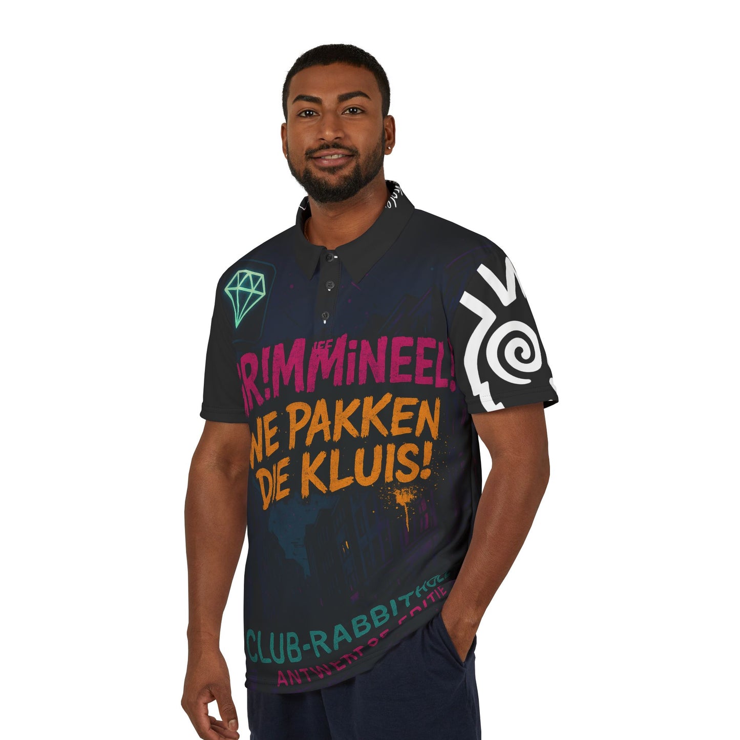 Vibrant Unisex Polo Shirt, Trendy Graphic Shirt for Parties, Unique Casual Wear, Gift for Friends, Fun Summer Fashion