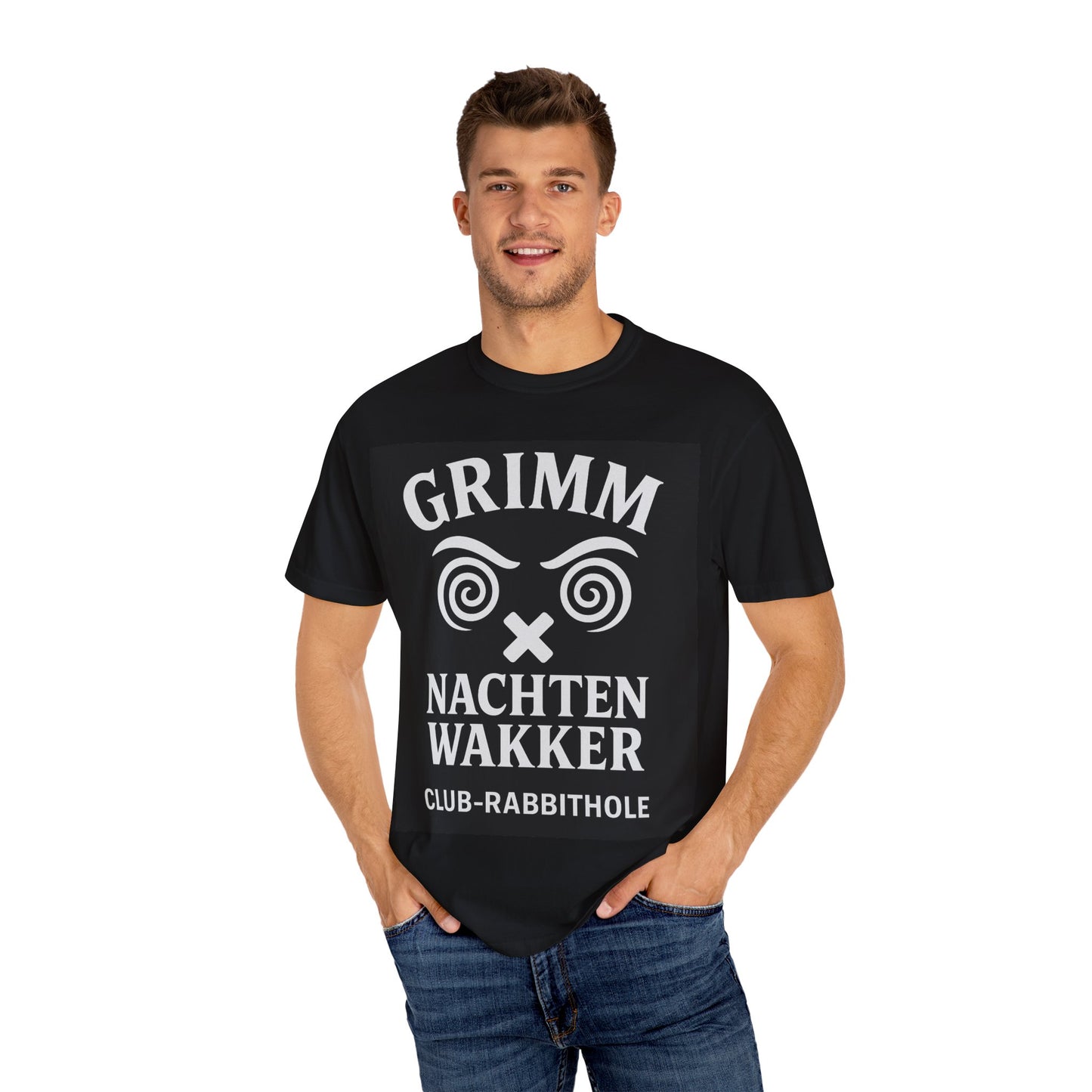 Grimm Nights Unisex T-Shirt - Club Rabbithole, Graphic Tee, Casual Wear, Gift for Him/Her, Festival Fashion
