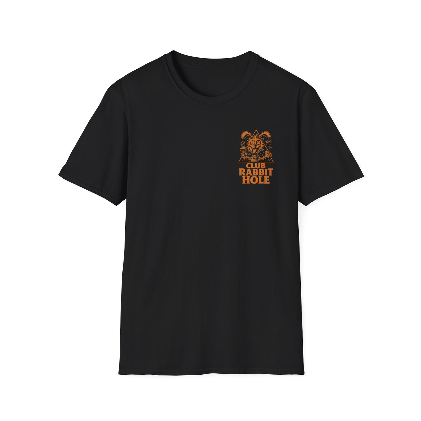 Club Rabbit Hole Unisex Softstyle T-Shirt - Fun Graphic Tee for Adventure Seekers