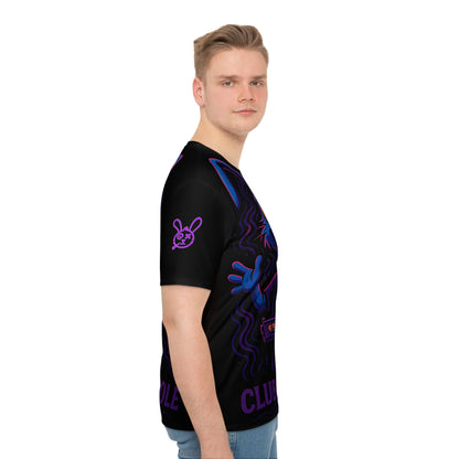 Club Rabbit Hole Graphic Tee, Trendy Streetwear T-Shirt, Gift for Gamers, Casual Wear for Parties, Unique Rabbit Design Shirt