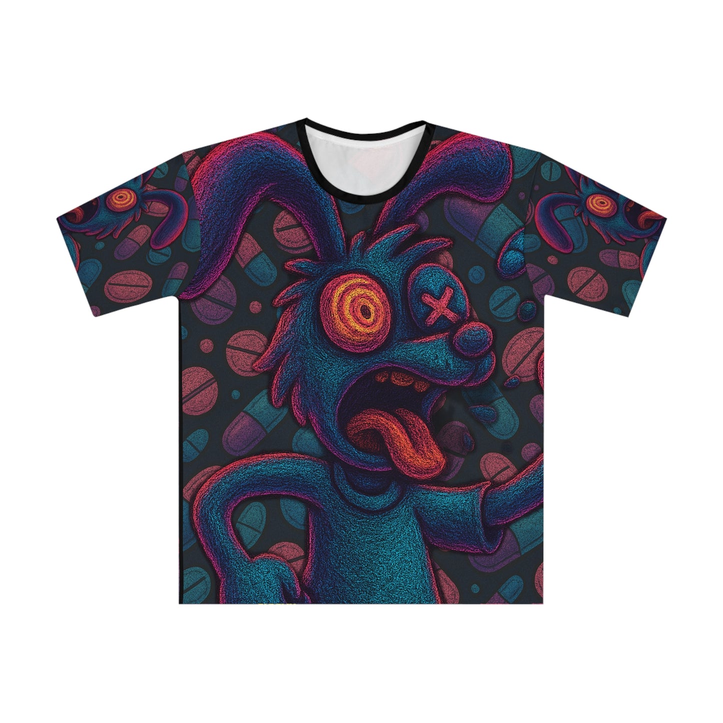 Psychedelic Graphic Loose T-Shirt for Men - Vibrant Cartoon Design