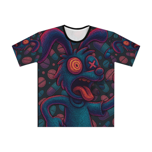 Psychedelic Graphic Loose T-Shirt for Men - Vibrant Cartoon Design