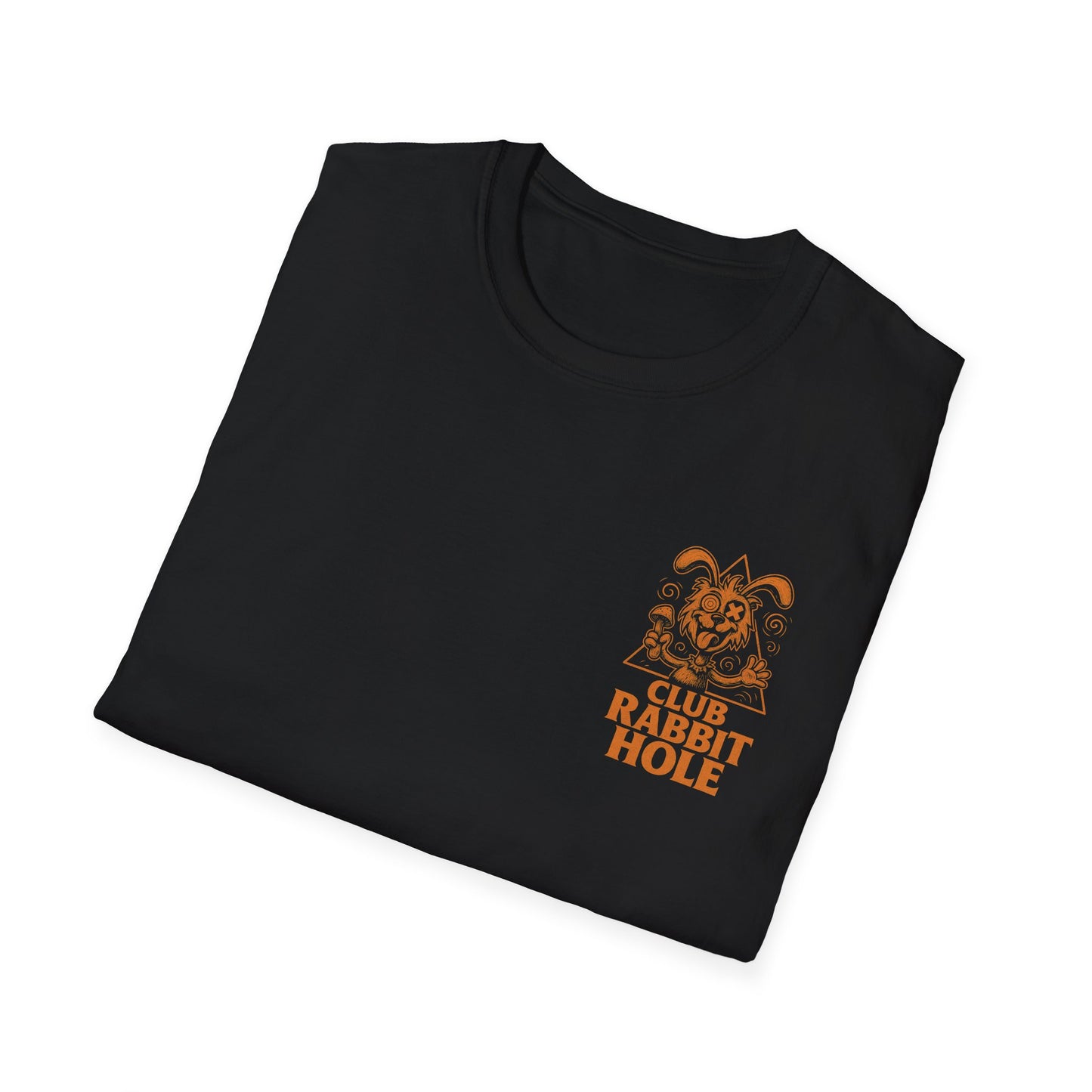 Club Rabbit Hole Unisex Softstyle T-Shirt - Fun Graphic Tee for Adventure Seekers