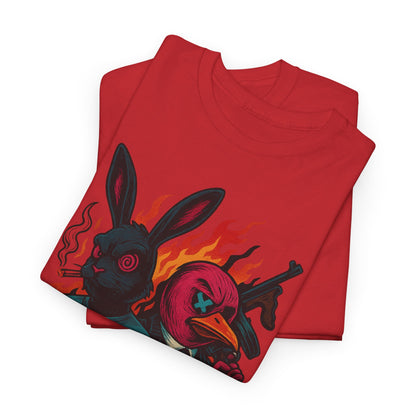 Club Rabbit Hole Unisex Heavy Cotton Tee - Edgy Graphic T-Shirt for Unique Style