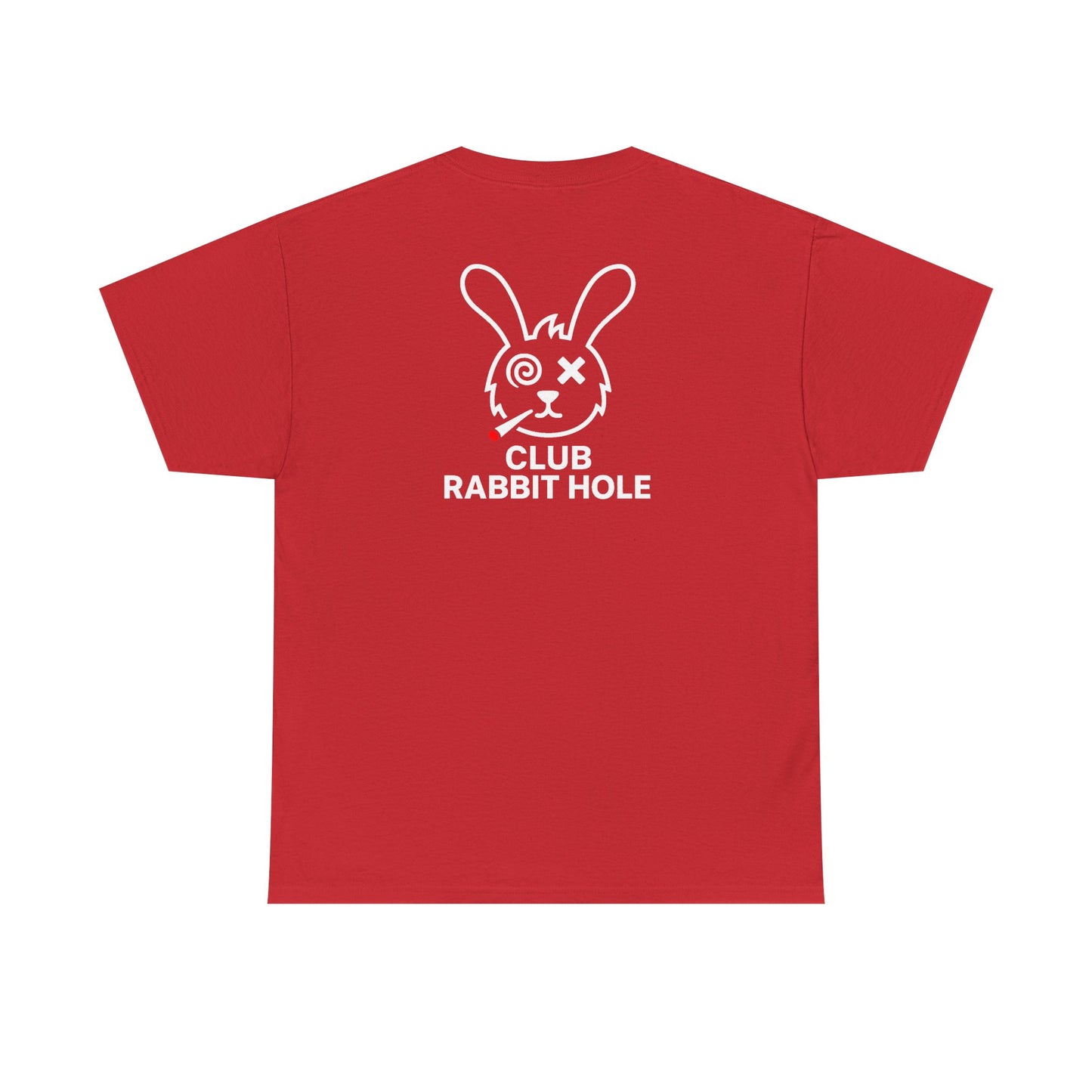 Club Rabbit Hole Unisex Heavy Cotton Tee - Edgy Graphic T-Shirt for Unique Style