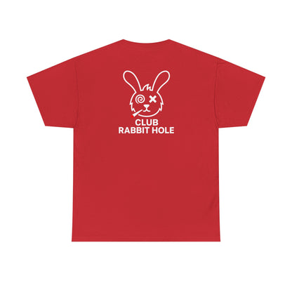 Club Rabbit Hole Unisex Heavy Cotton Tee - Edgy Graphic T-Shirt for Unique Style