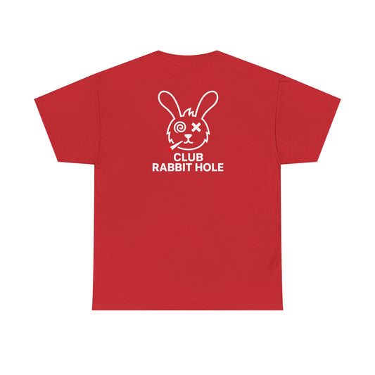 Club Rabbit Hole Unisex Heavy Cotton Tee - Edgy Graphic T-Shirt for Unique Style