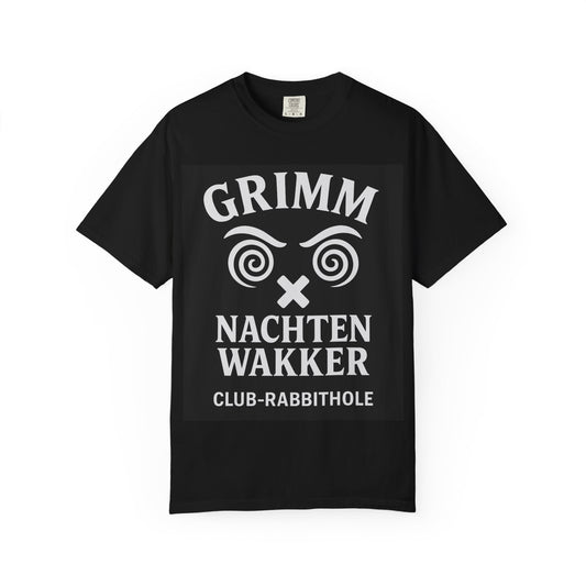 Grimm Nights Unisex T-Shirt - Club Rabbithole, Graphic Tee, Casual Wear, Gift for Him/Her, Festival Fashion