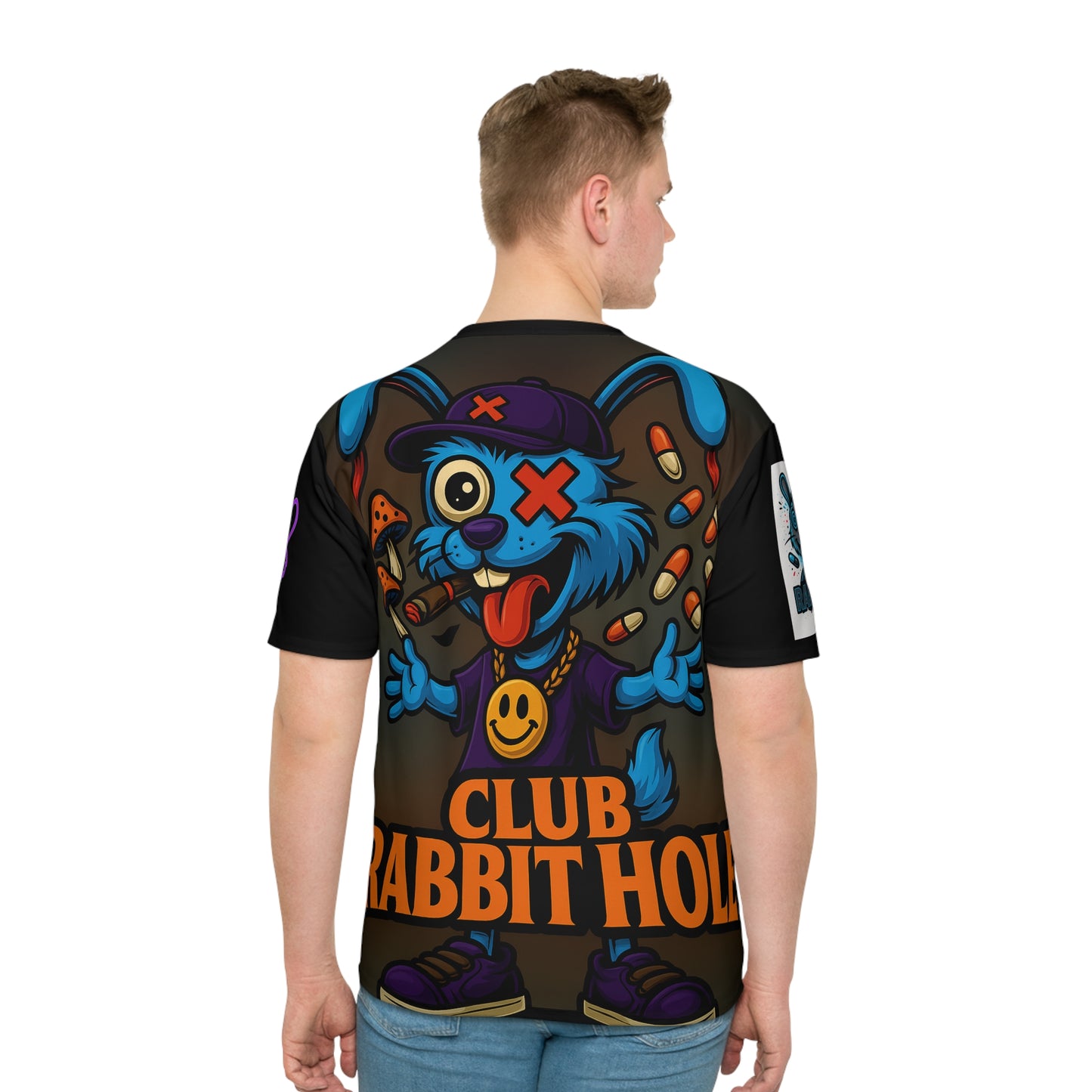 Men's Graphic Tee, Fun Club Rabbit Hole Shirt, Casual T-shirt for Parties, Gift for Gamers, Streetwear Style, Unique Summer Apparel